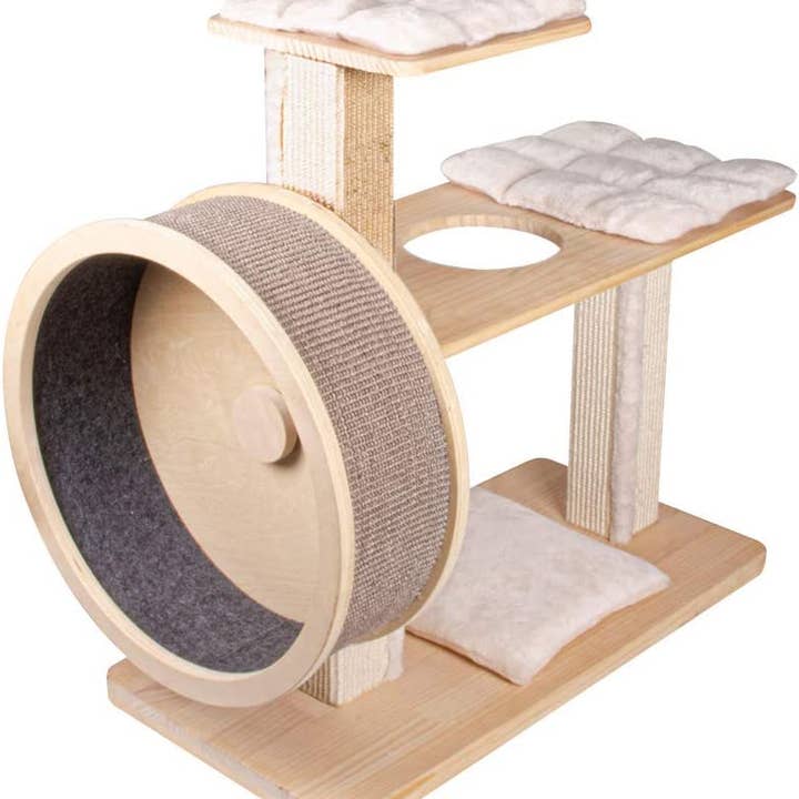 Penn-Plax - Wholesale Pet Scratcher - Cat - Spin Kitty Cat Tree with Built-In Wheel3