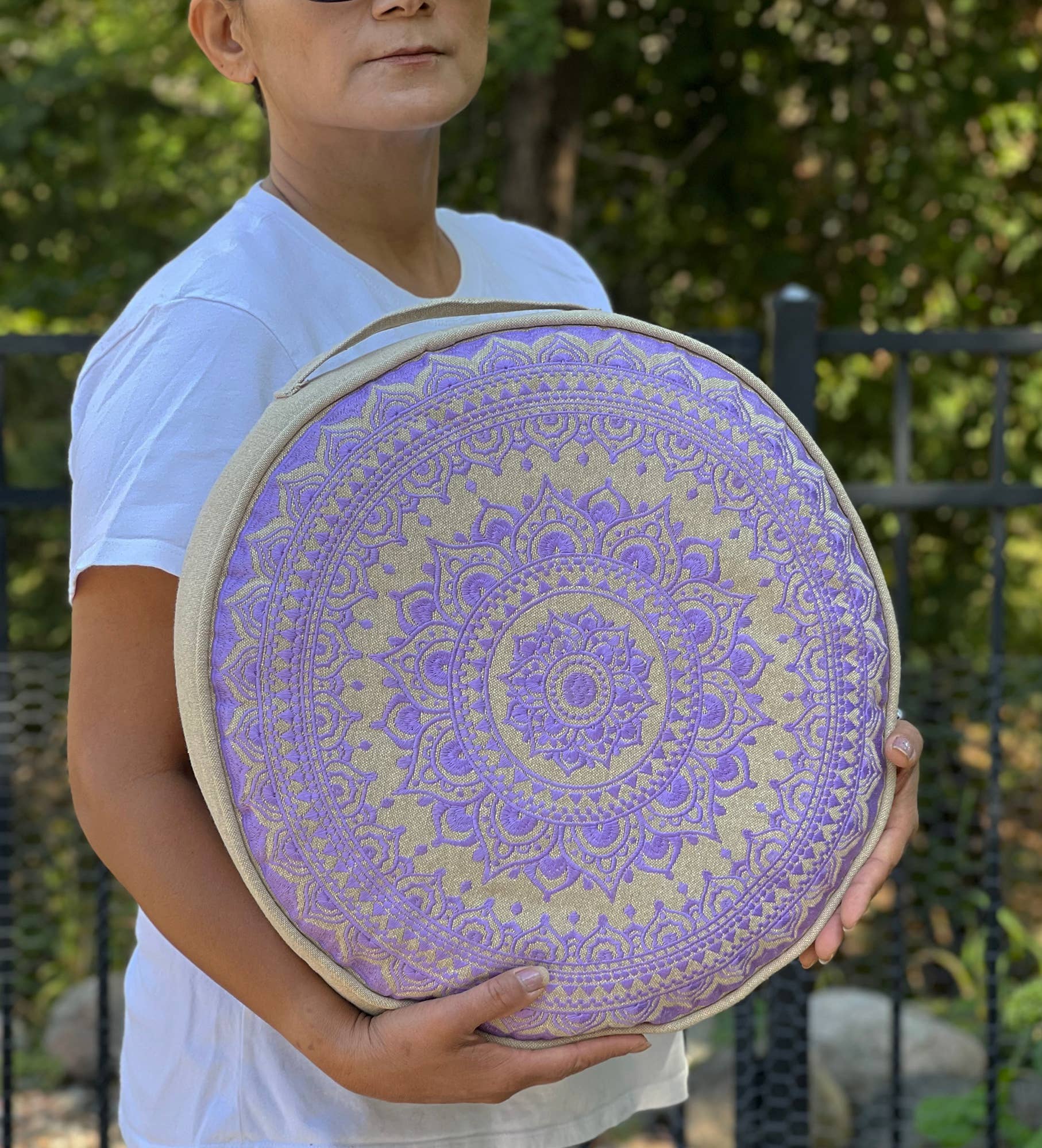 Lungta Imports - Vente Coussin décoratif de sol - Coussin de méditation tibétain Zen Zafu 6