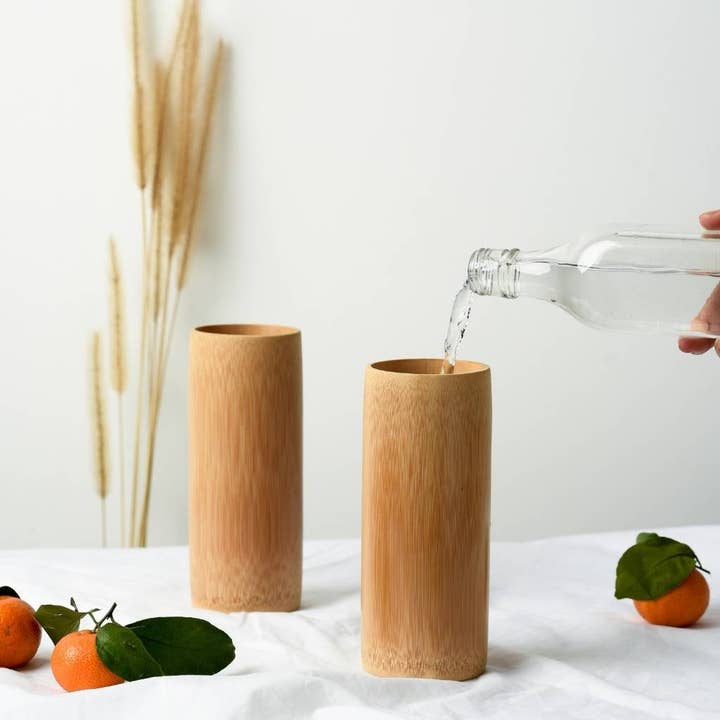 Jungle Culture - Wholesale Drinking Glass/Cup - Bamboo Cup - Eco-Friendly Wooden Bamboo Cups (17oz / 500ml)