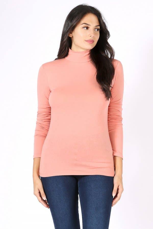 Color 5 - Wholesale T-Shirt - Women's - Solid color turtle neck long sleeve cotton lycra t shirt8