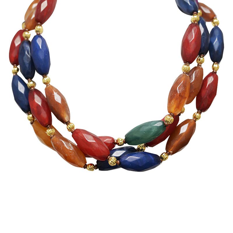 AMORINO SRL - Wholesale Beaded/Pearl Necklace - THREE-STRAND NECKLACE OF PLASTIC BEADS - YNK241504B7262