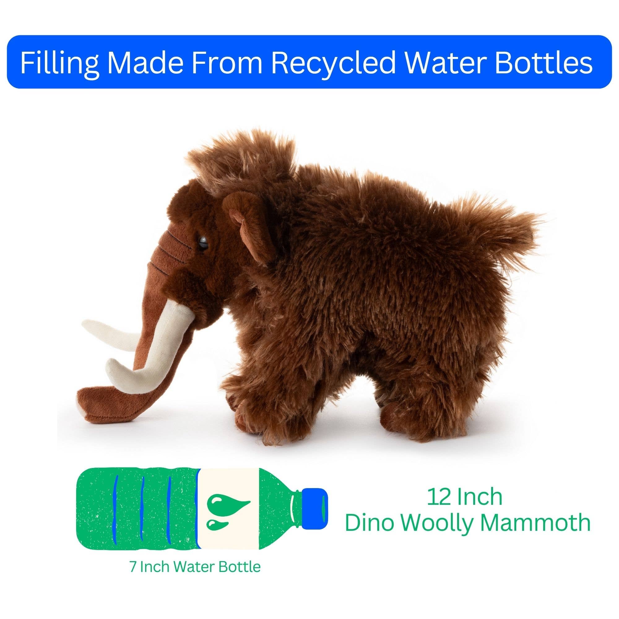 The Petting Zoo - Wholesale Stuffed/Plush Toy - Kids & Baby - 12" (30cm) Wild Onez Woolly Mammoth Dinosaur2