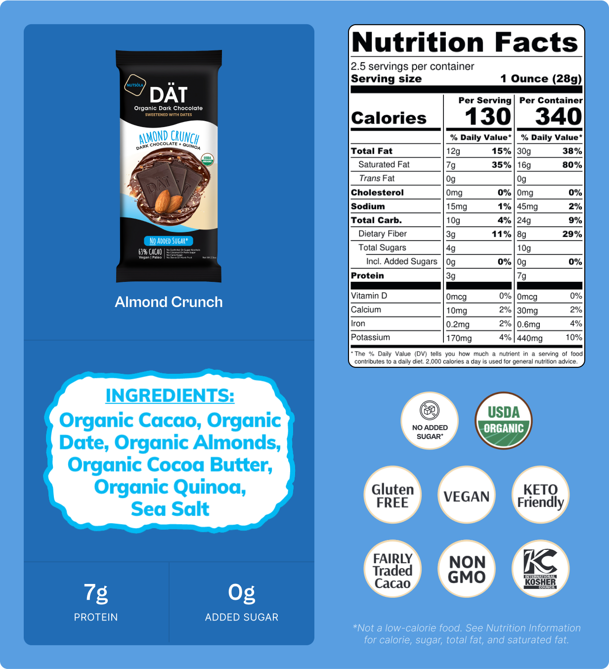 NUTSÓLA - Wholesale Chocolate Bar - Almond Crunch Dark Chocolate4