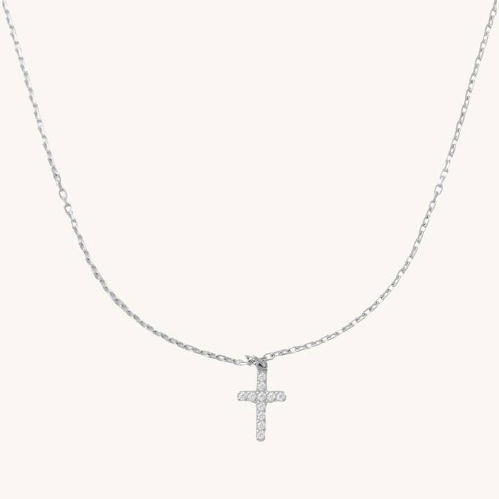 Silver Crystal Cross Necklace- Waterproof for wholesale by Nikki Smith Designs