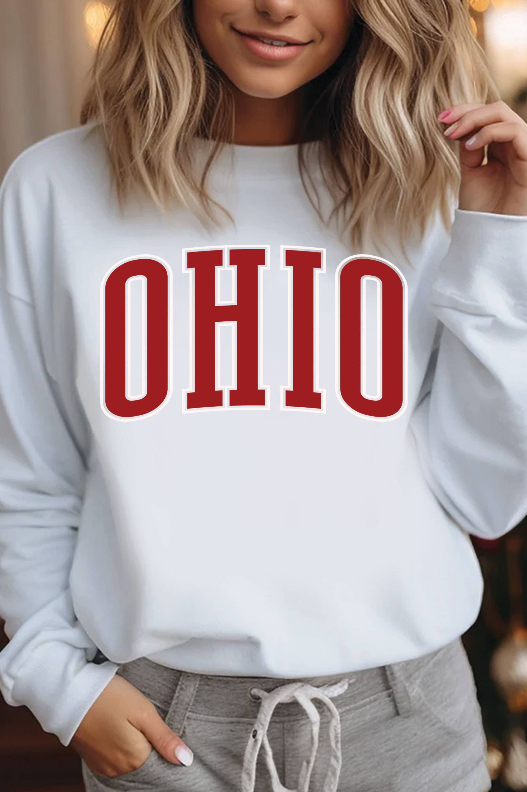 Rustee Clothing - Wholesale Grafisch sweatshirt - Dames - GEBORSTELDE SWEATSHIRTS MET POFPRINT UIT OHIO3