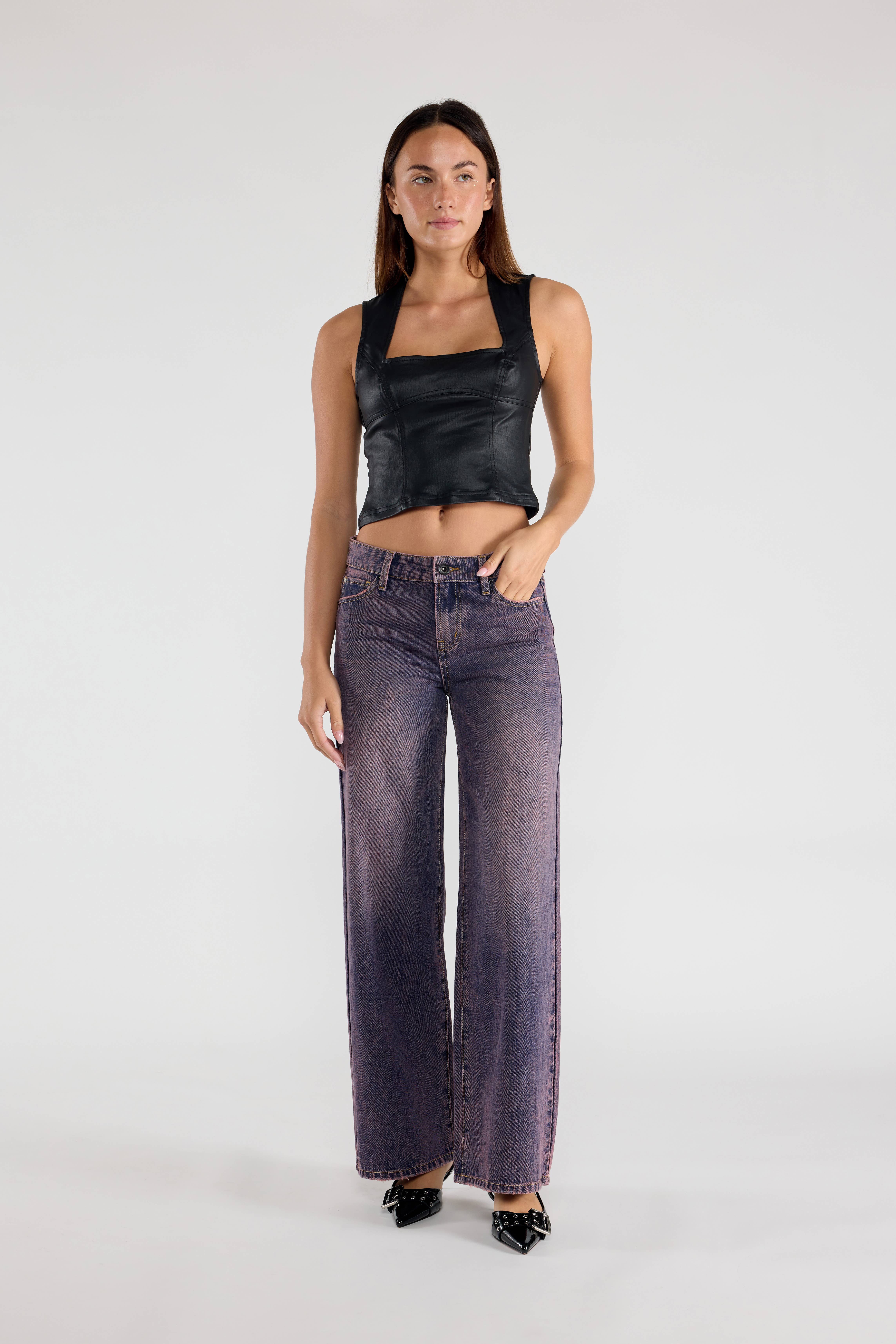 ENJEAN - Venta al por mayor Vaqueros - Mujer - JEANS DE PIERNA ANCHA RELAJADA DE CINTURA MEDIA OPEN PACK WEP36470