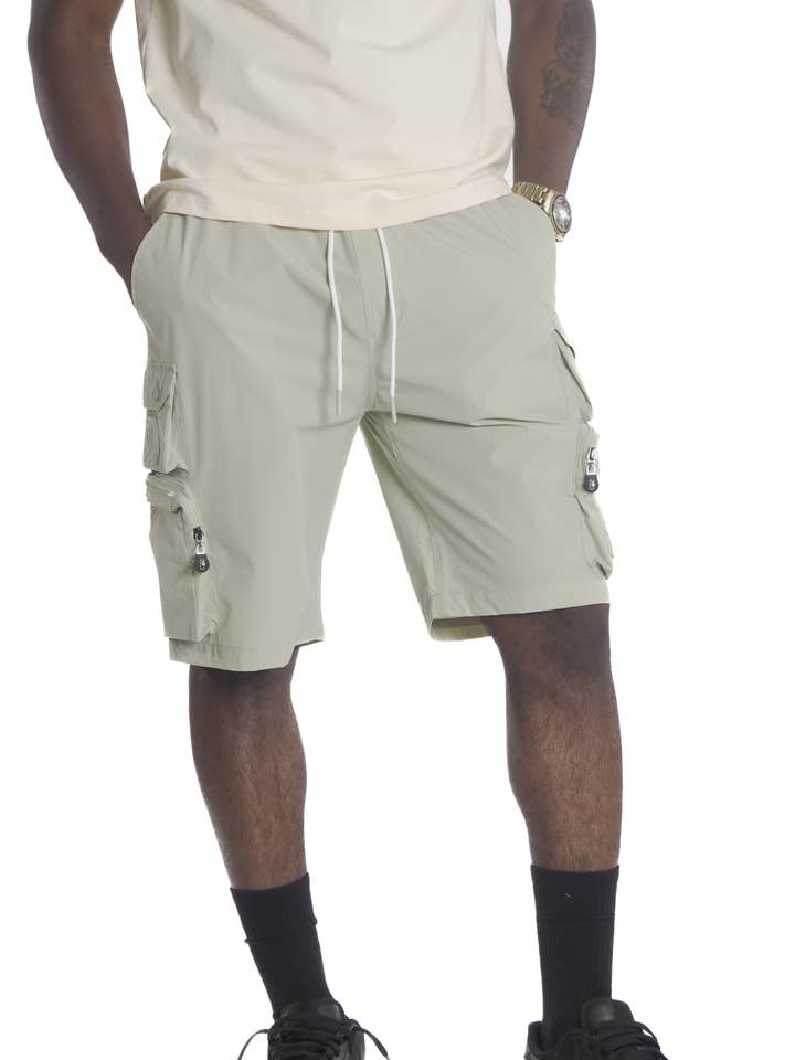 Calção Spandex Cargo M633 Colton Nylon - Olive por atacado de Makobi