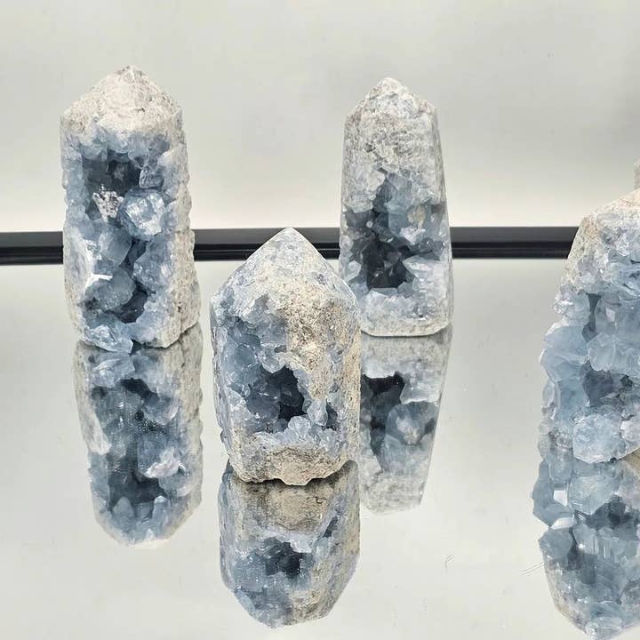 Distinction Crystals - Wholesale Spiritual Stone/Crystal - Celestite Crystal Towers / Prisms 600-700g1