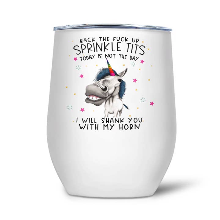 Pinetree Innovations - Wholesale Insulated Mug/Tumbler - Back The Fuck up Sprinkle Tits | Thermal Wine Tumbler