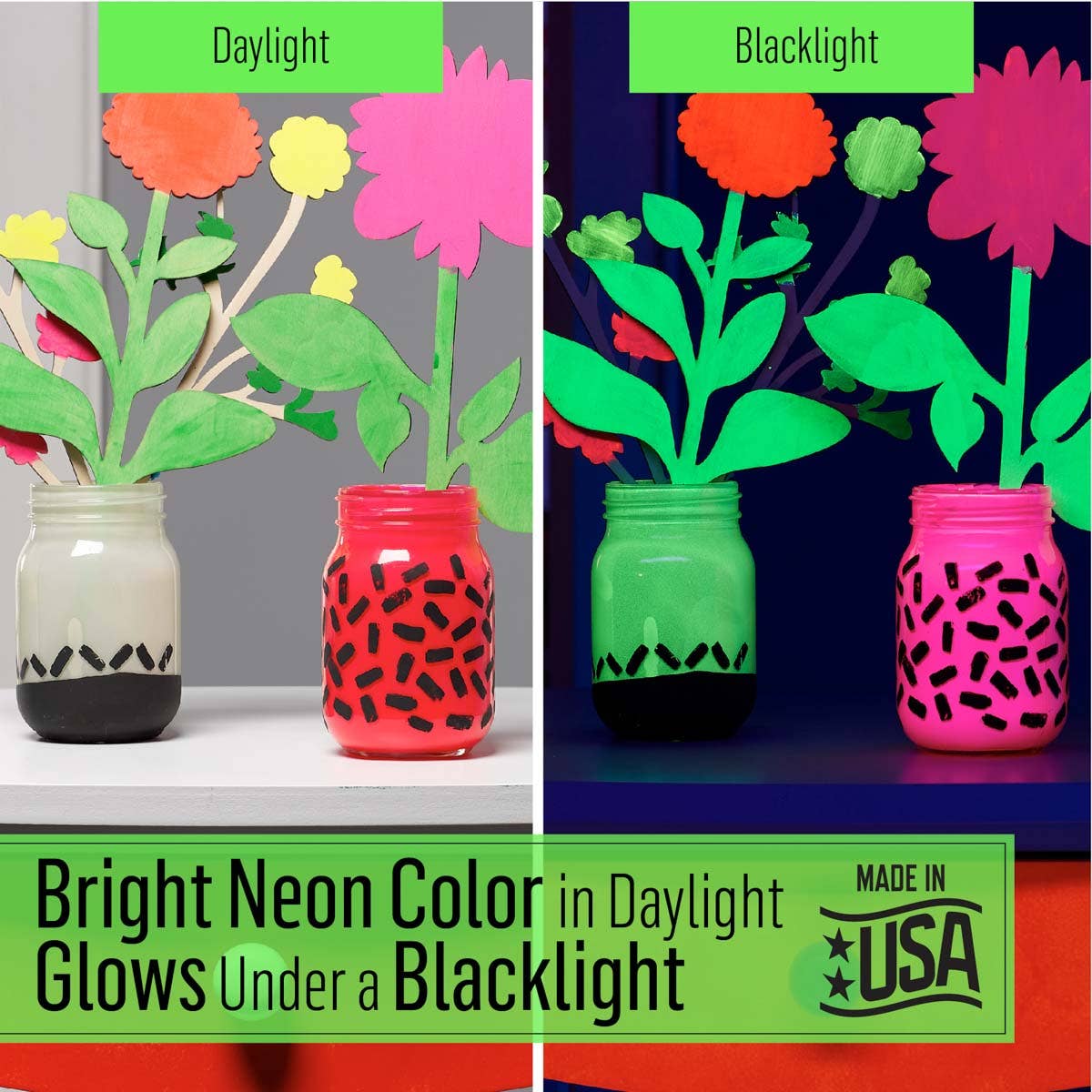 Plaid Crafts - Wholesale Acrylic Paint - FolkArt Neon Blacklight Acrylic Paint 2 oz and 8 oz19