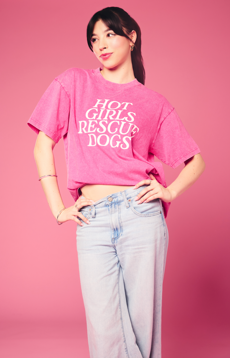 Mutty Prints - Wholesale Screen Printed T-Shirt - Women's - Hot Girls Rescue Dogs Tee2
