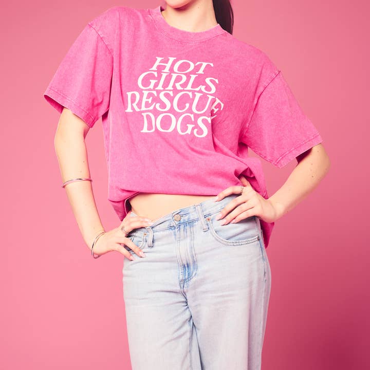 Mutty Prints - Wholesale Screen Printed T-Shirt - Women's - Hot Girls Rescue Dogs Tee2