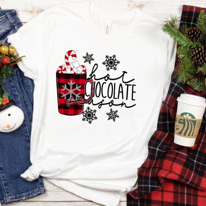 Camisa de Natal da estação do chocolate quente por atacado de Londas Trendy Tees