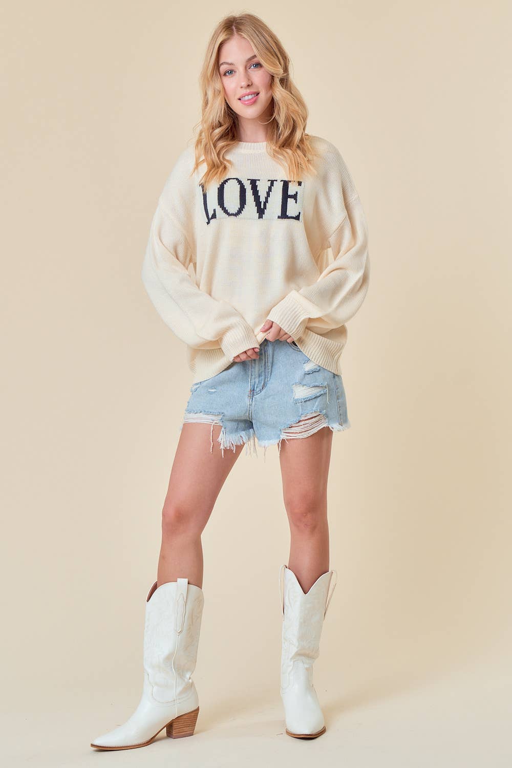 Doe and Rae - Wholesale Pullover-trui - Dames - Sweatshirt met lange mouwen van LOVE Embroidery - 44234T9