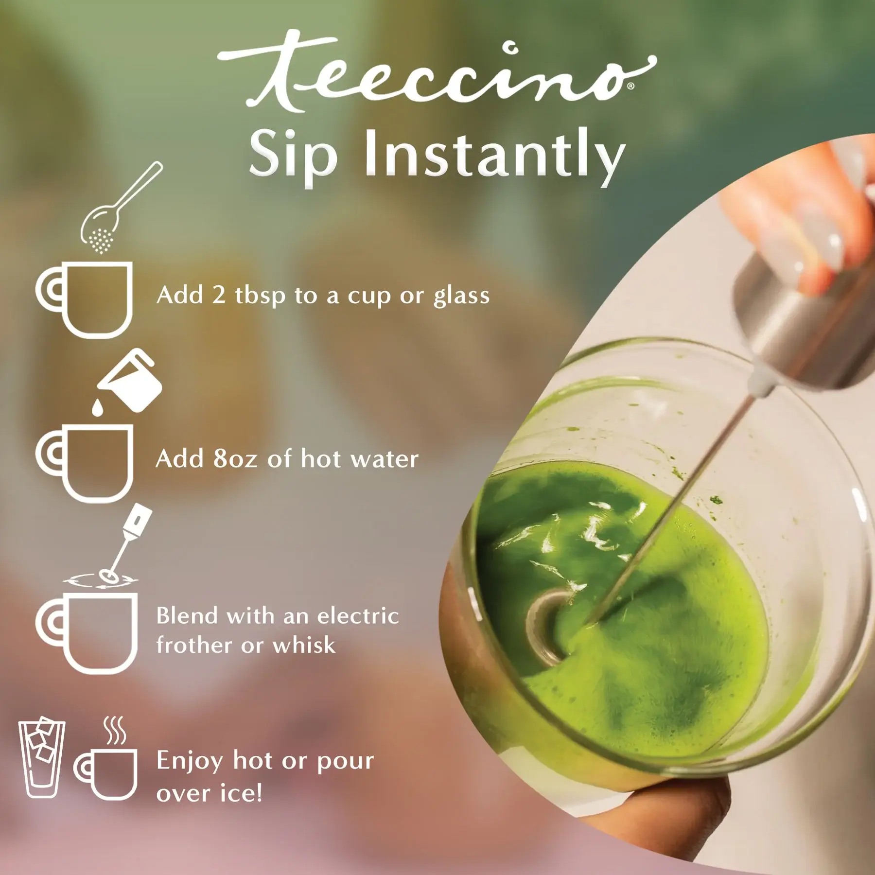 Teeccino – wholesale Health/detox tea – New!! Instant Miraculous Mushrooms Matcha Latte2