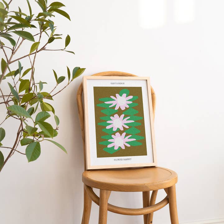 Flower Market Print of East London Poster for wholesale by Emma Make