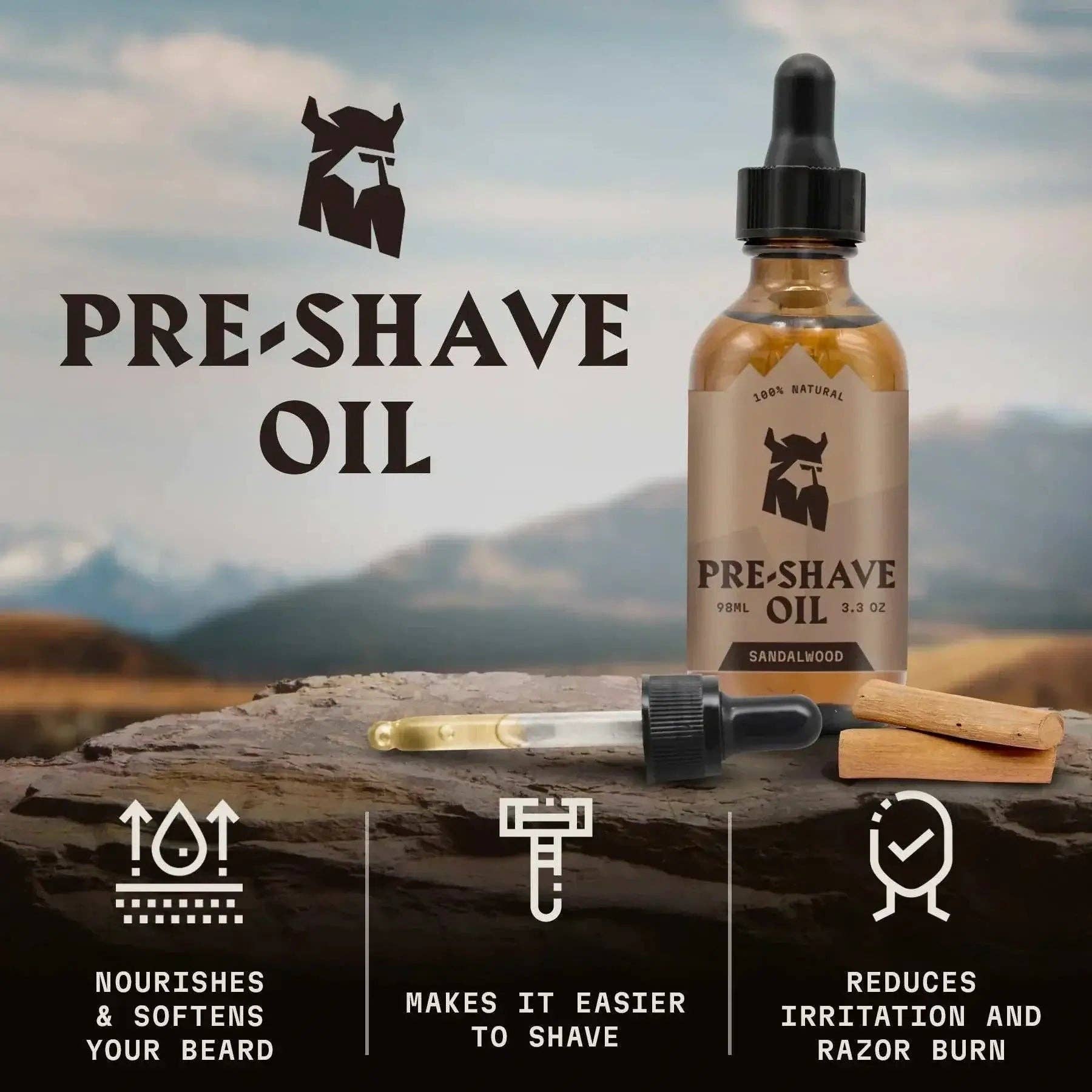 Striking Viking – wholesale Beard styling product – Pre Shave Oil for Men - Sandalwood2
