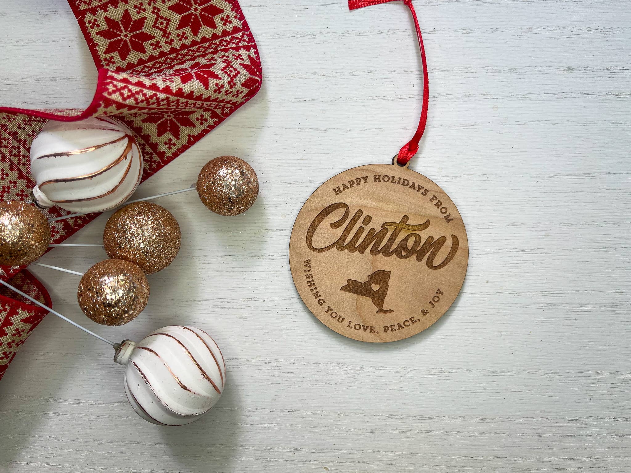 Almost Local - Wholesale Ornament - Personalized Hometown Custom Wood Ornament1