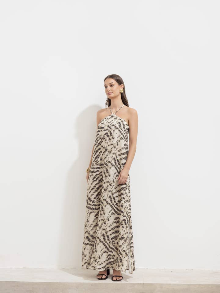 ROBE DIAMANT IMPRIMÉ MARRON pour la vente par Maria la Paz