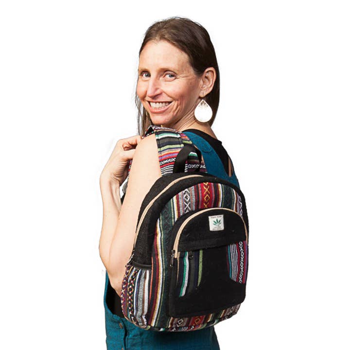 Ark Imports - Wholesale Backpack - Women's - Hemp Cotton Mini Knapsack3