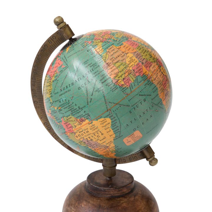 Weltkarte — Himmelskugel, Holzsockel für den Großhandel von Novità Home