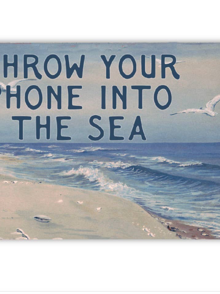 Throw Your Phone Into The Sea Sticker for wholesale by The Coin Laundry