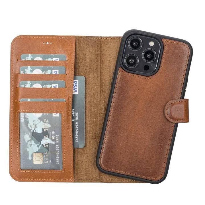 Bomonti - Venta al por mayor Funda para móvil - Mujer - Funda tipo cartera de piel para iPhone 14/MWWN - Window Magic