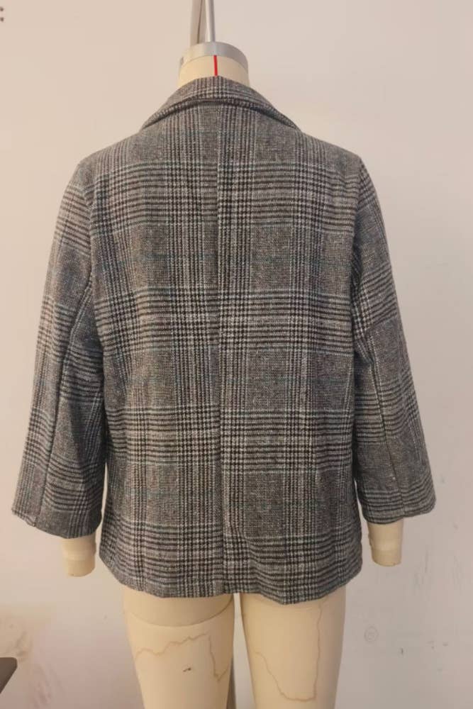 UNISHE - Wholesale Shirt - Women's - Vintage Houndstooth Lapel Blazer ZK25948