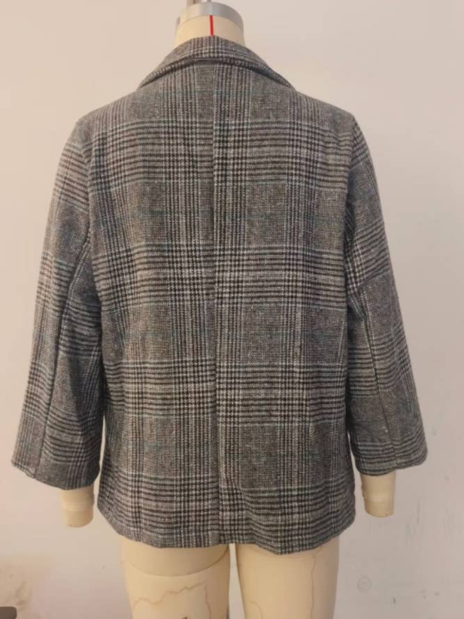 UNISHE - Wholesale Shirt - Women's - Vintage Houndstooth Lapel Blazer ZK25948