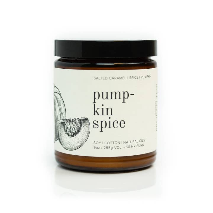 Candela di soia Pumpkin Spice 9oz per la vendita all'ingrosso da parte di Broken Top Brands