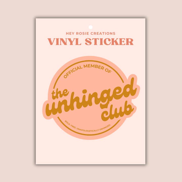 Pegatina de Insignia del Club Desquiciado para venta al por mayor de Hey Rosie Creations