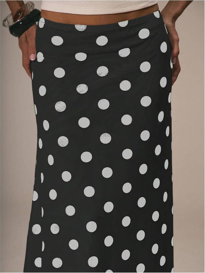 Rosa Clothing - Wholesale Skirt - Women's - French romance Polka Dots Midi skirt13