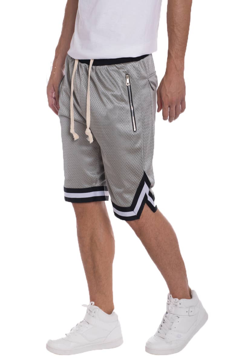 WEIV - Wholesale Athletic Shorts - Men's - Mesh Solid Striped Waist Basketball Shorts4