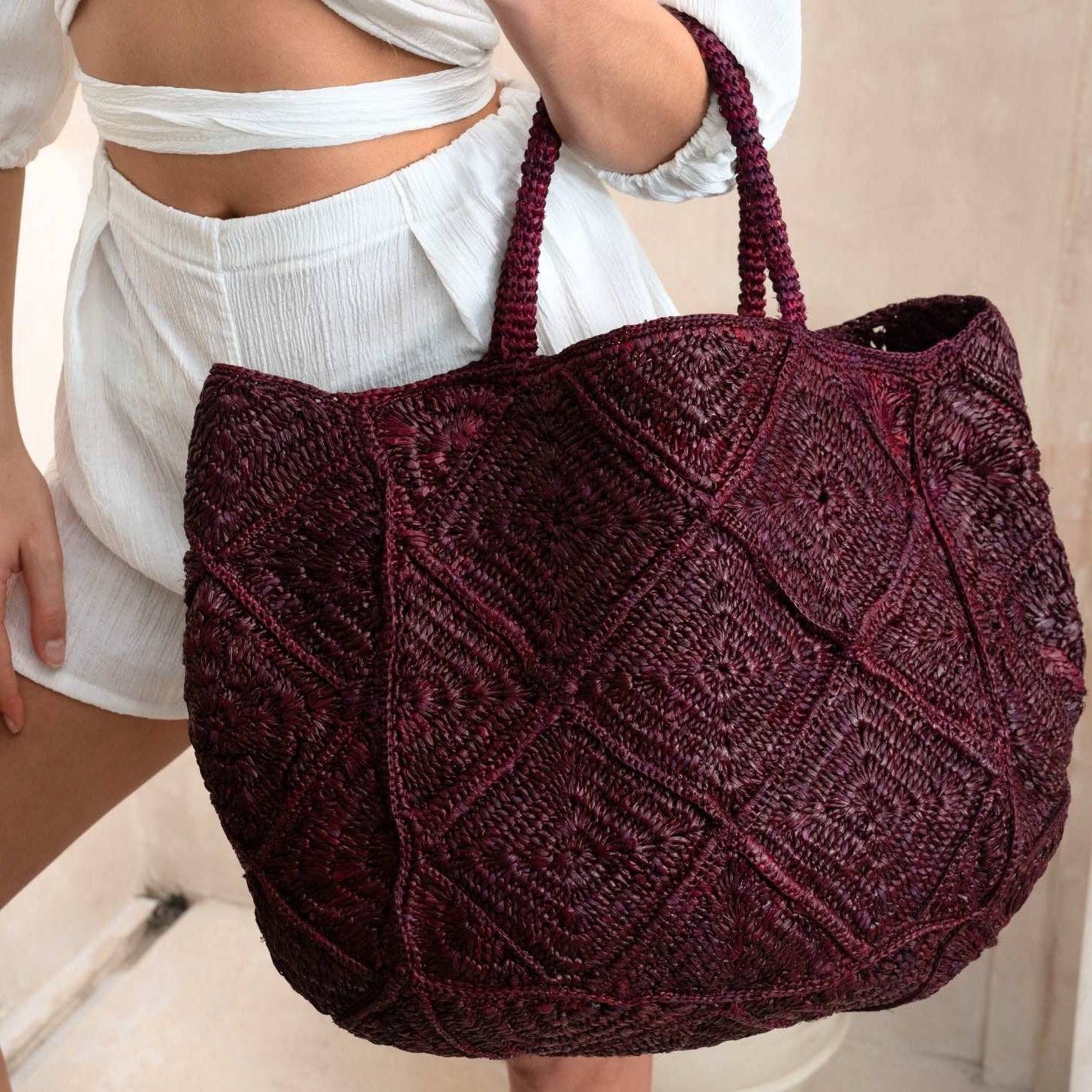 ZanatanyConcepts - Vente Tote bag – femme - Sac Cabas en Raphia Nico6