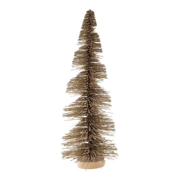 Swirl Bottle Brush Tree L, Champagne Sparkle for wholesale by Indaba Trading