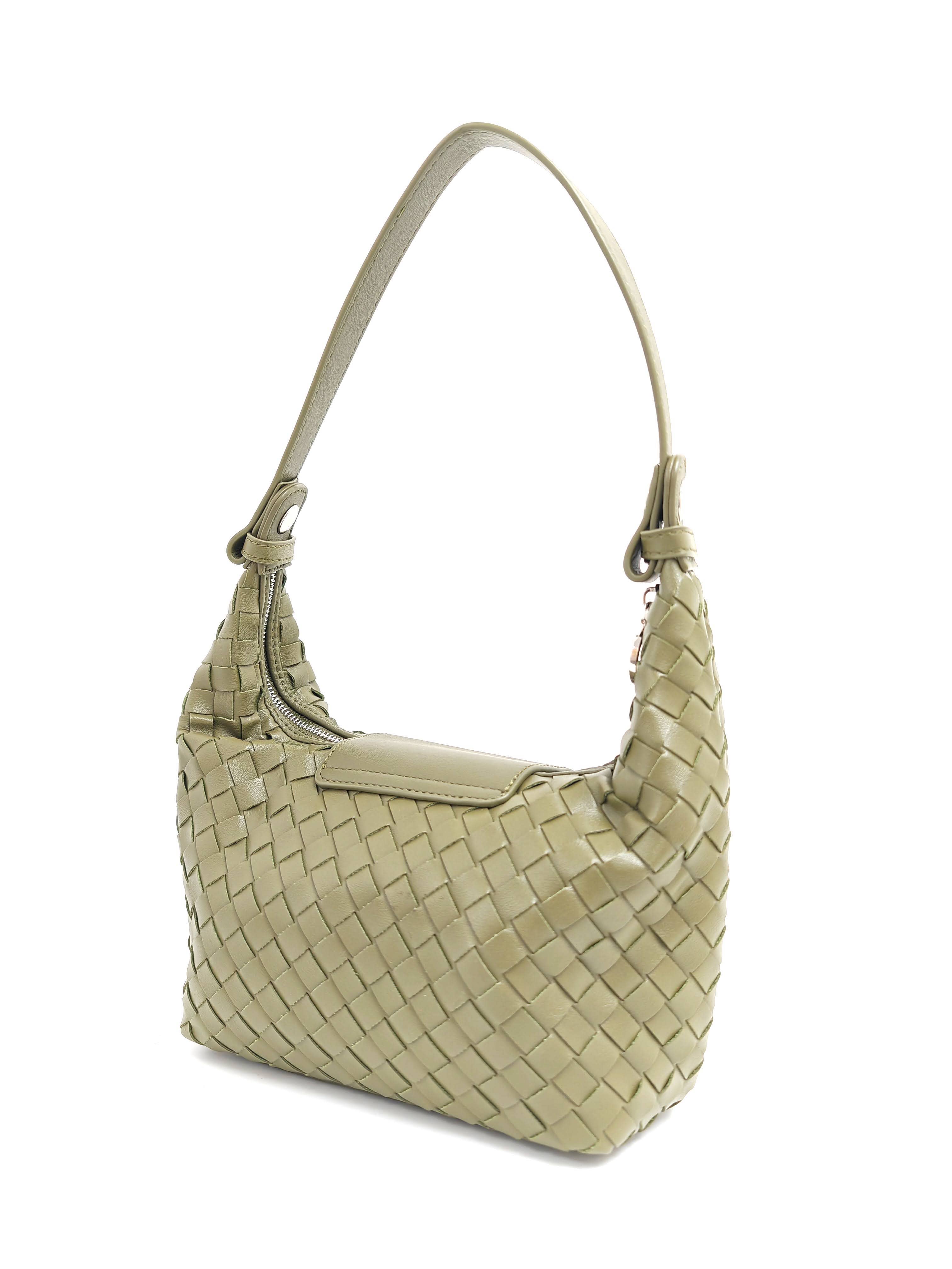 Superbia – Großhandel Schultertasche – Damen – Handgefertigte gewebte Premium-PU-weiche kleine 3-Wege-Tasche1