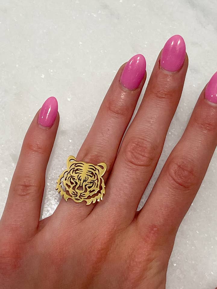 CUTEST Tiger Ring! Tiger STYLE! Auburn, Clemson, LSU, Mizzou for wholesale by Steele Sloan Designs