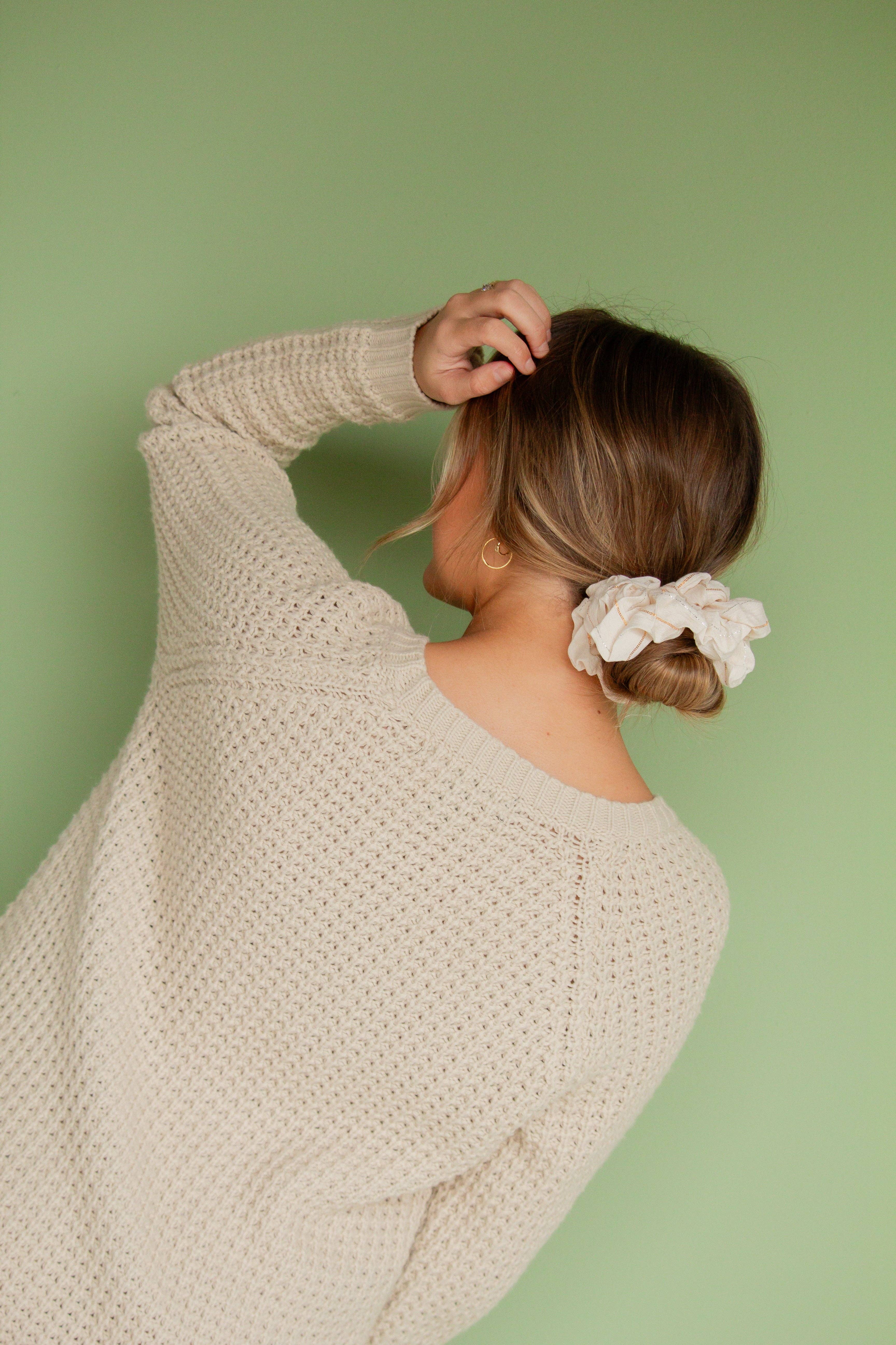 Shop Andi - Vente Chouchou – femme - Chouchou Jumbo Étincelant Argent & Or2