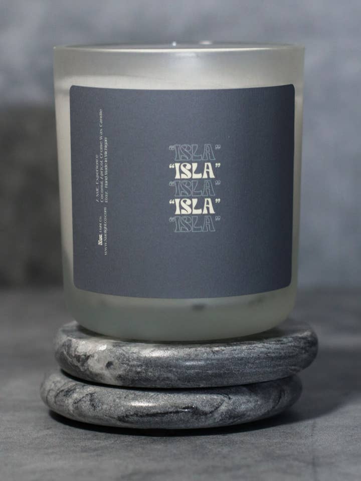 Cocco e fiori d'arancio - 12oz. Candela in cera di cocco in vetro per la vendita all'ingrosso da parte di Nue. Light Candle Company