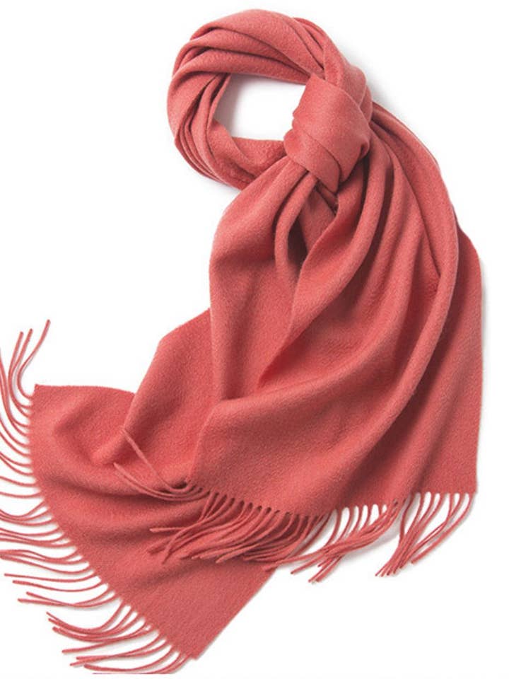 Écharpe en laine d'agneau tissée unie homard pour la vente par Hommard