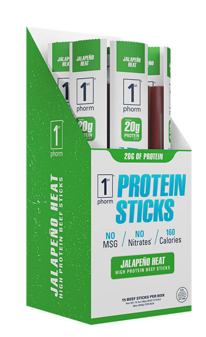 L&F Universal Goods - Wholesale Snack Bar - 1ST PHORM PROTEIN STICKS 15/56G JALAPENO HEAT0