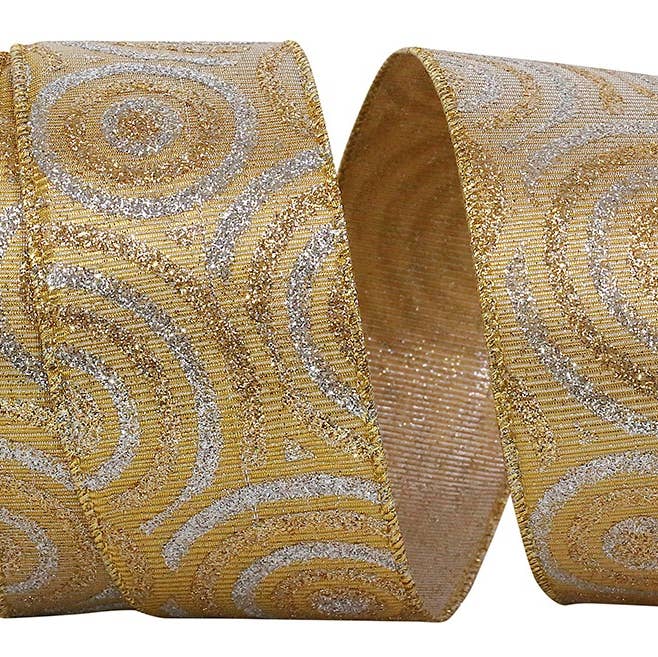 GOLD SILVER  2-1/2 inch Renee Wired Edge - Gold/Silver 990 for wholesale on Faire0