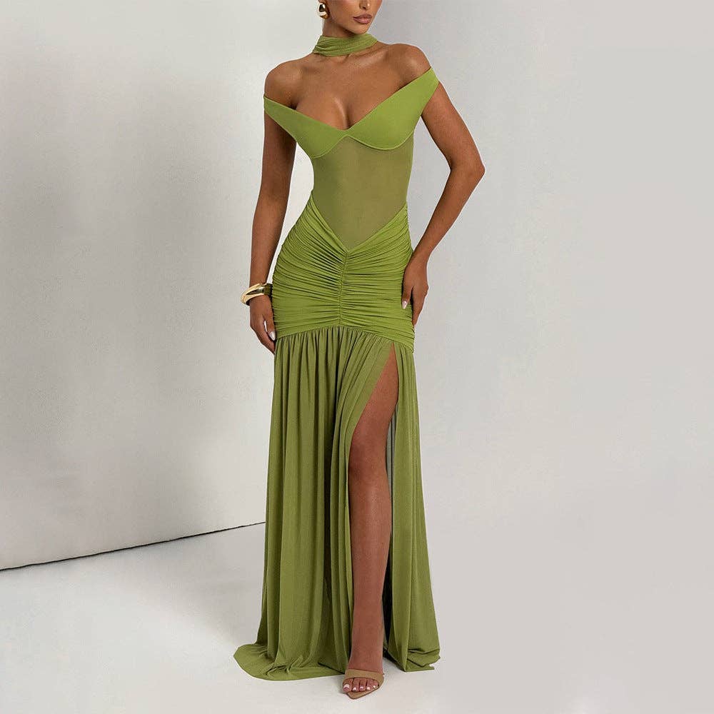 Marayn - Wholesale Dress - Women's - Summer Chic Sexy Backless Mesh Maxi Dress4