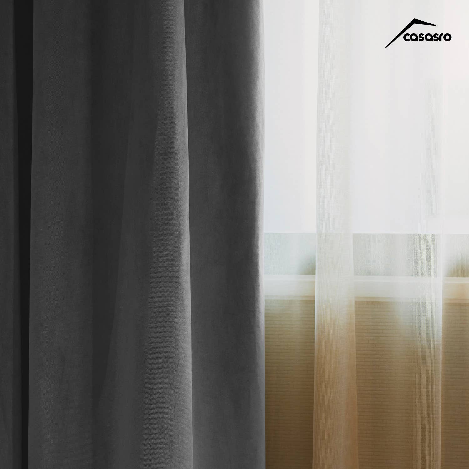 CASASRO – wholesale Curtain – CASASRO® Blackout Velvet Curtains | 7 Colour Options | 2 Panels 54” W x 95” D | Luxury Velvet Drapes | Height  Adjustable with Header Tape and Rod/Clip Attachable Top Pencil Pleat | 34