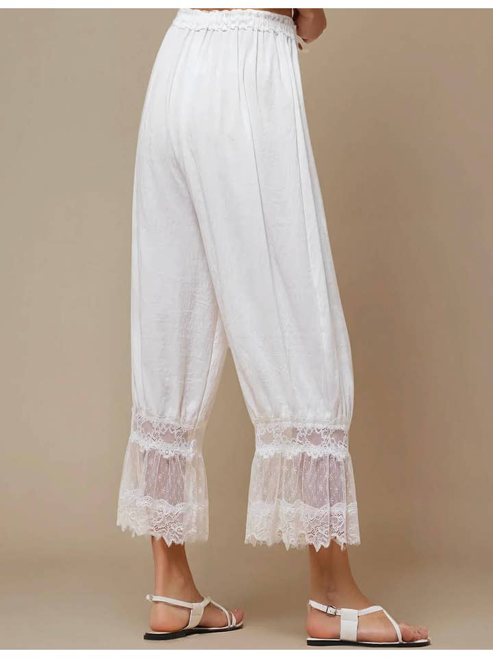Sweetkama - Wholesale Pants - Women's - Ladies V-Neck Lace String Tie Pants SKP51298
