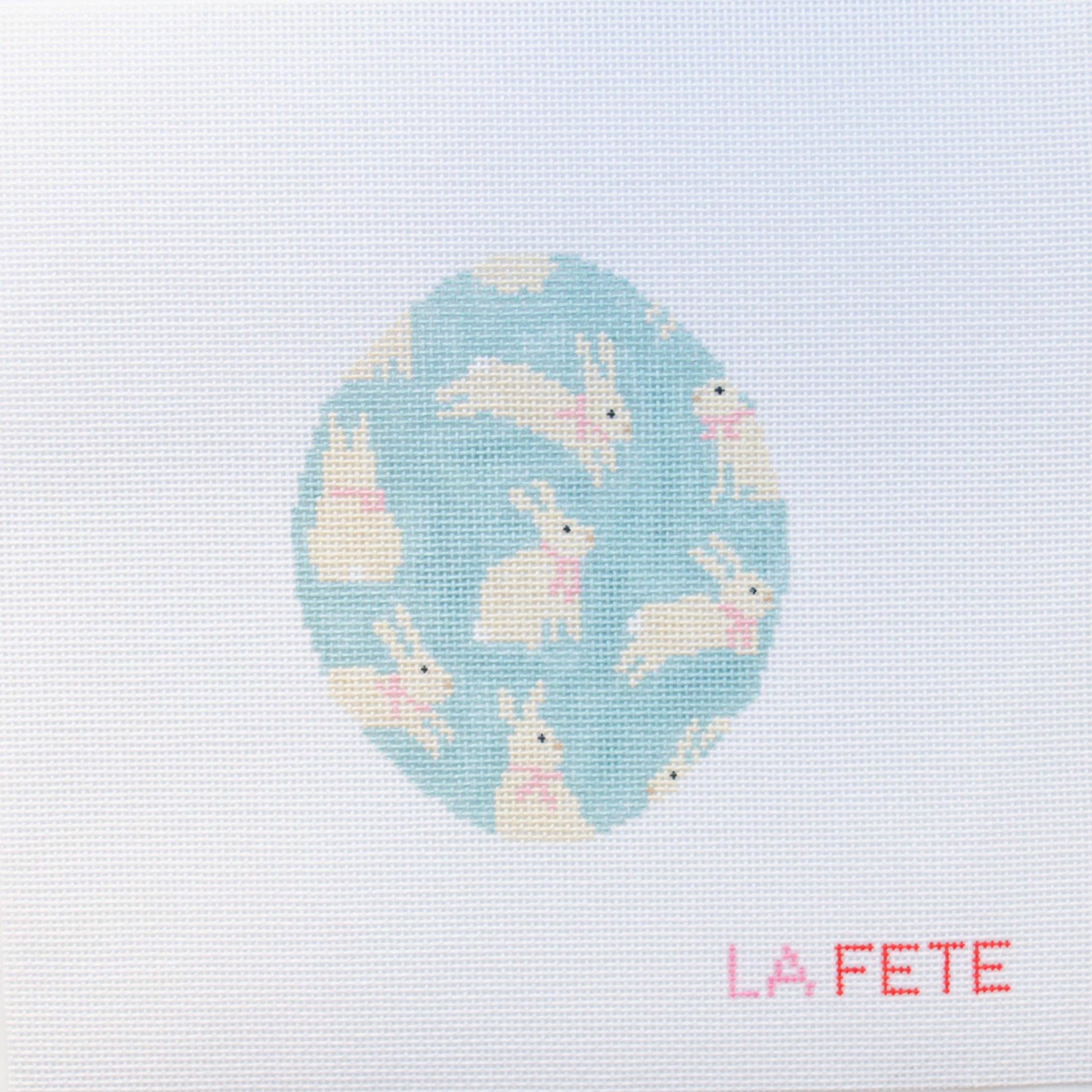 La Fete Needlepoint - Vendita all'ingrosso Attrezzatura per ricamo/punto croce - Coniglietti Saltellanti Tela Ricamata Dipinta a Mano3