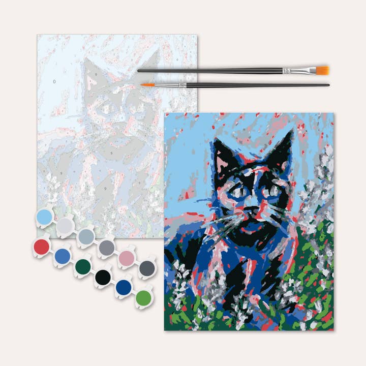 Heather Freitas - Wholesale DIY Craft Kit - Lilac Cat - Paint by Numbers Kit0