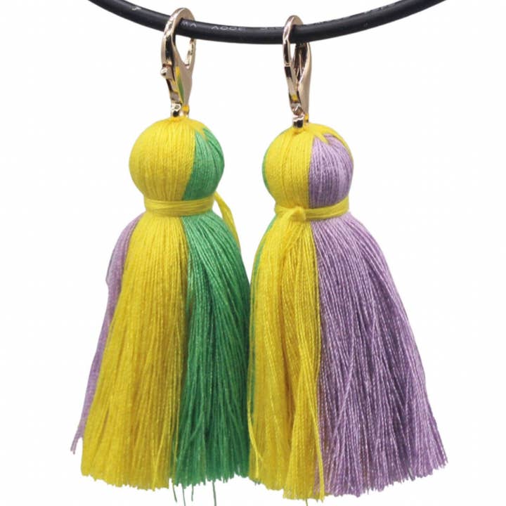 Pastel Mardi Gras Interchangeable Majorette Tassels for wholesale by Krewe Marching Co.