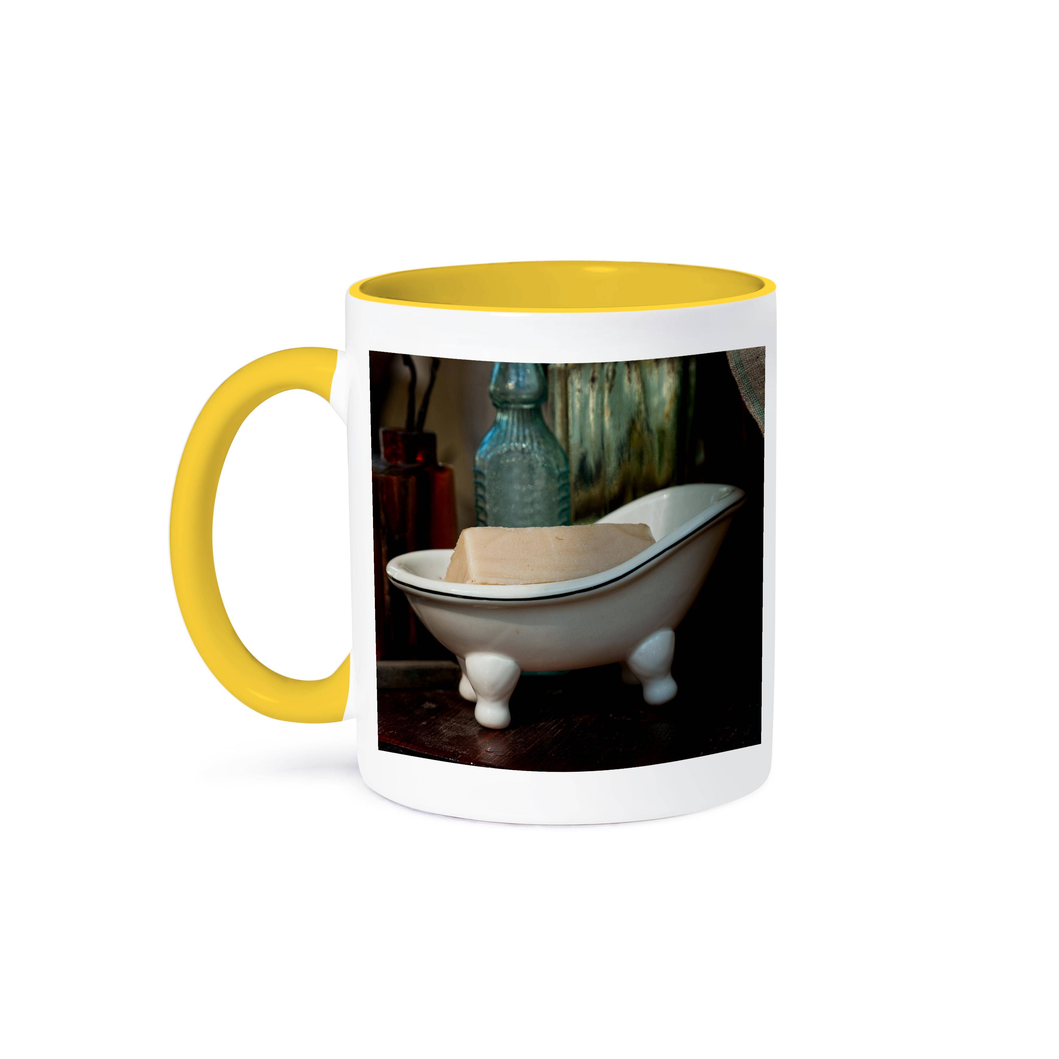 3dRose - Wholesale Coffee Mug - 3dRose, Vintage soap dish in the shape of bath tub with a bar of soap, Mug0