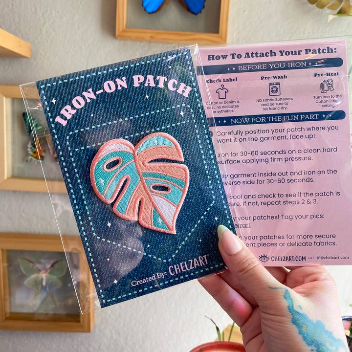 Chelzart - Wholesale Patch - Monstera Leaf Embroidered Patch | Plant Iron on Patch7